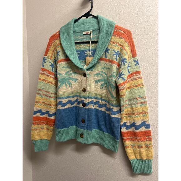 NWT FAHERTY Palm Isle 100% Organic Cotton Cardigan sweater size Small MSRP $298 - Picture 6 of 11